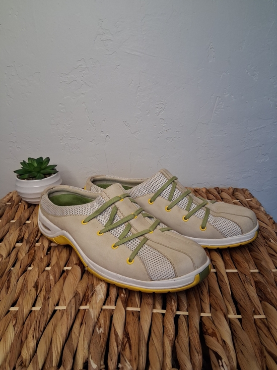 Cole Haan Shoes - Cole Haan NikeAir Slip On Sneakers Womens 8.5B Beige Green Yellow Comfort Walkin